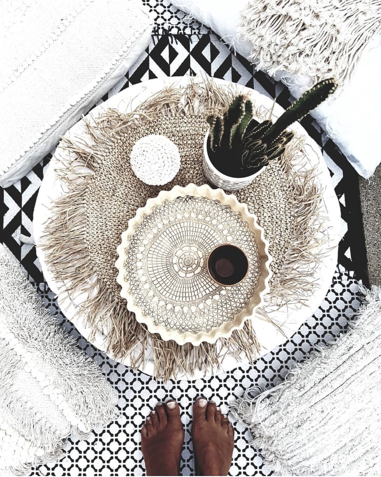 Bazar Bizar The Fringe Raffia Placemat - Naturel - B45 cm