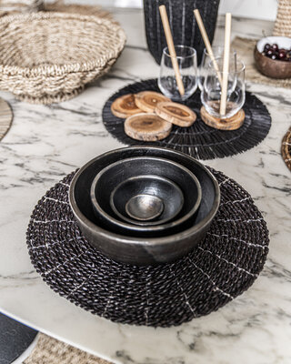 Bazar Bizar The Seagrass Placemat - Zwart - B38 cm