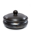 The Burned Curry Pot Met Patroon - Zwart - H14 cm