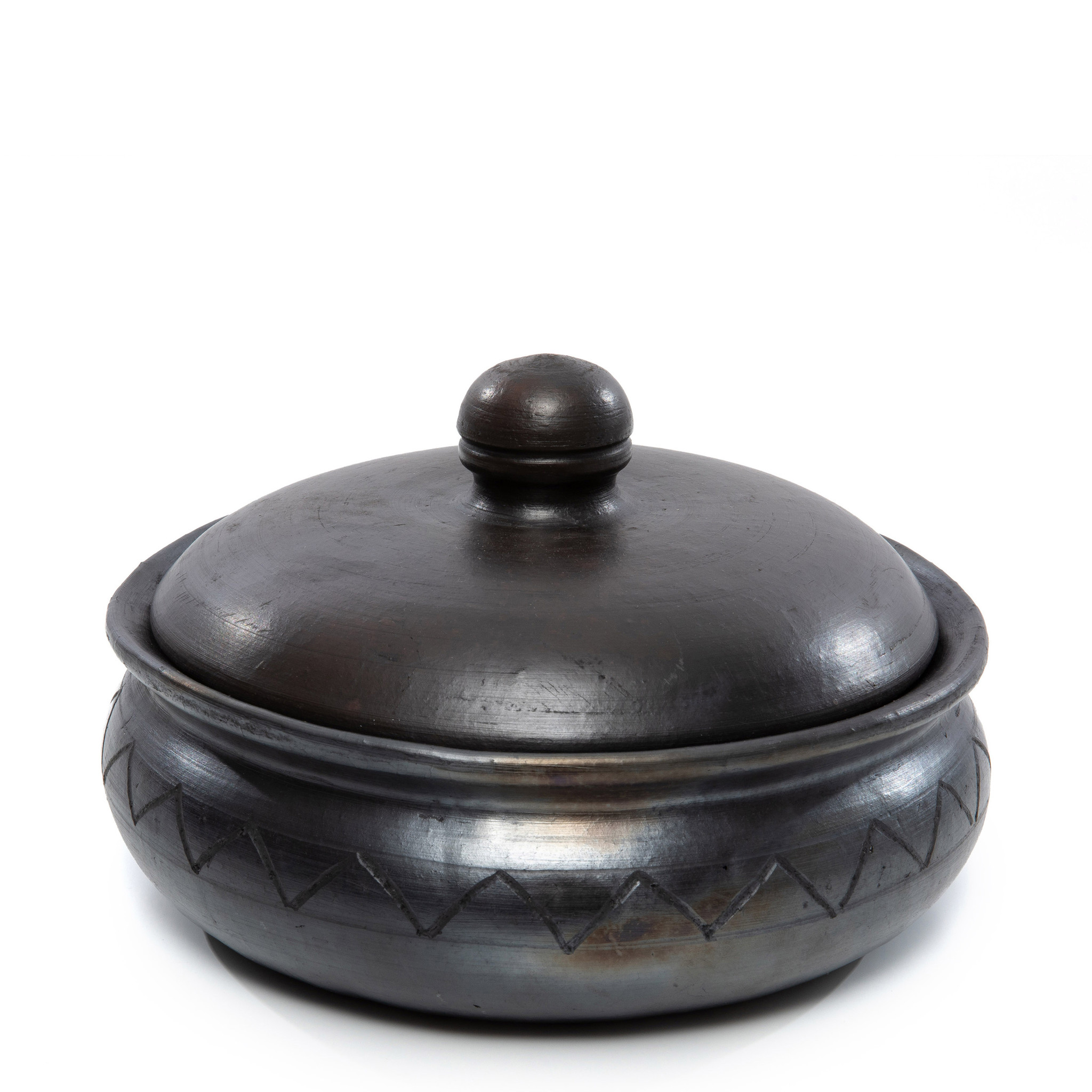 Bazar Bizar The Burned Curry Pot Met Patroon - Zwart - H14 cm