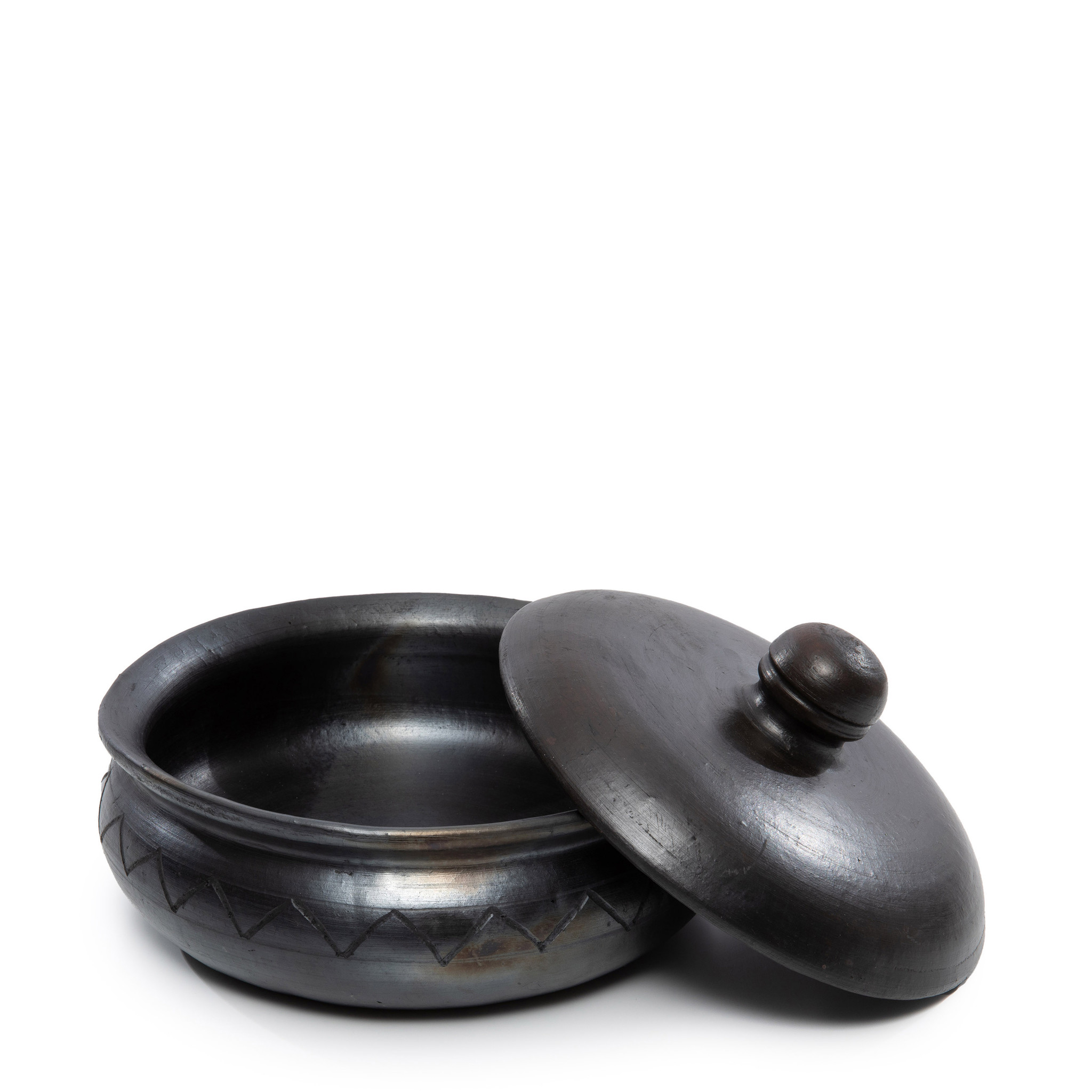 Bazar Bizar The Burned Curry Pot Met Patroon - Zwart - H14 cm