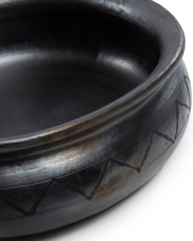 Bazar Bizar The Burned Curry Pot Met Patroon - Zwart - H14 cm