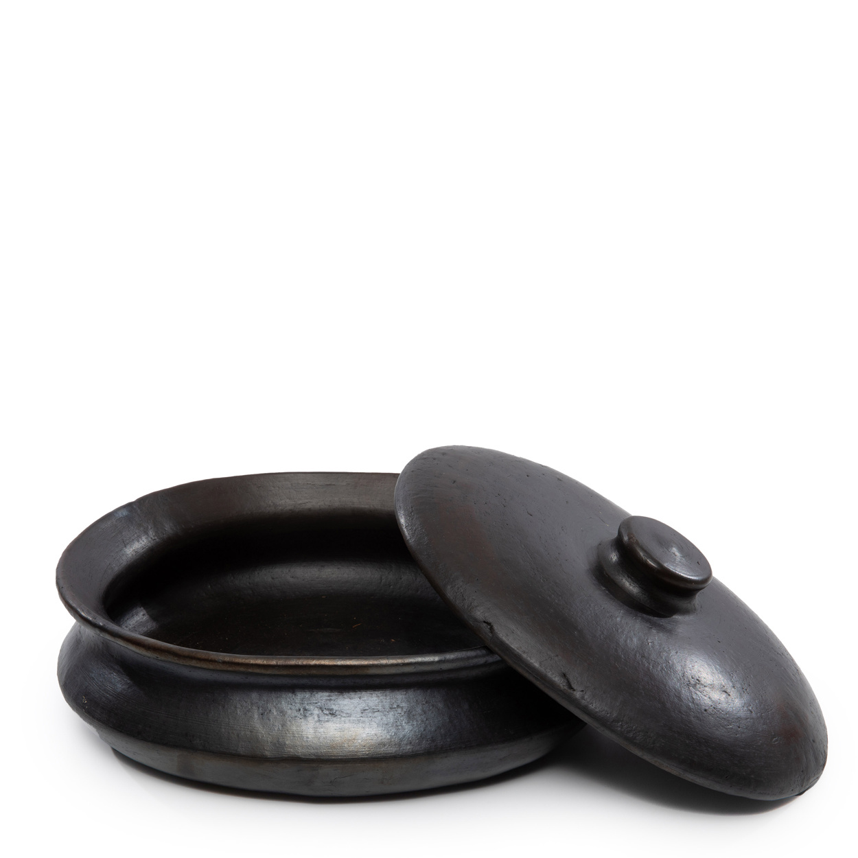 Bazar Bizar The Burned Oval Pot - Zwart - L26 x B22 x H11 cm