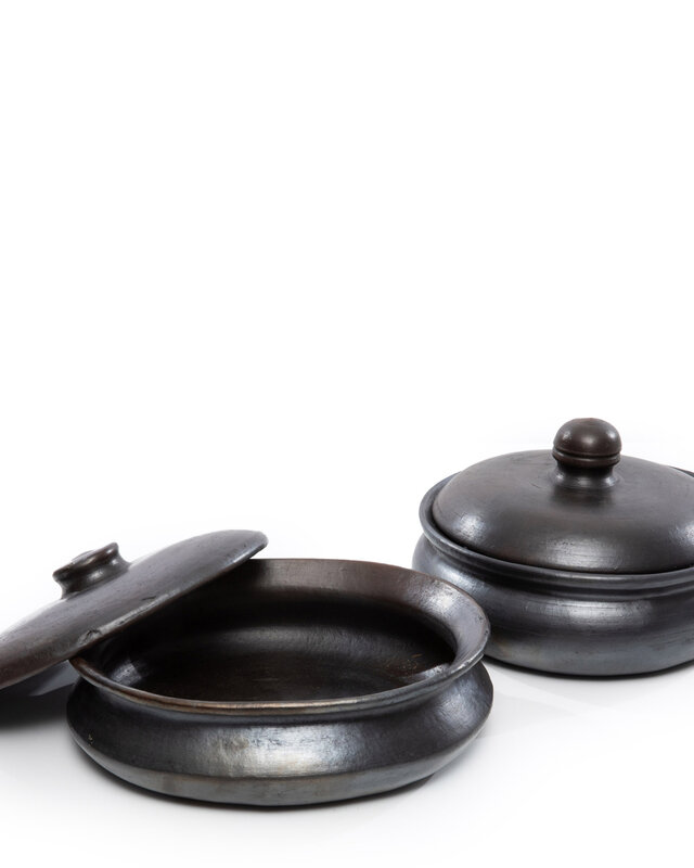 Bazar Bizar The Burned Oval Pot - Zwart - L26 x B22 x H11 cm