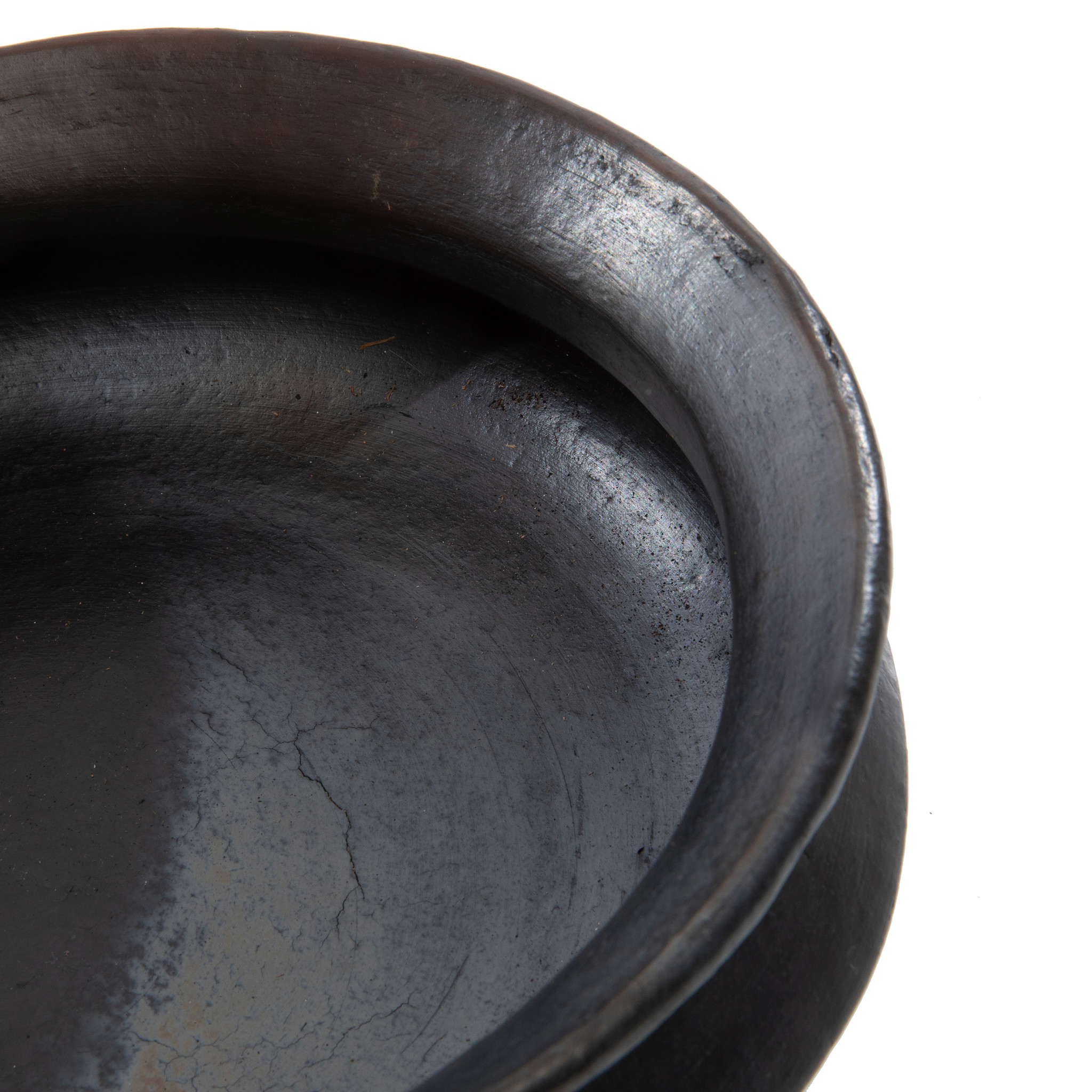 Bazar Bizar The Burned Oval Pot - Zwart - L26 x B22 x H11 cm