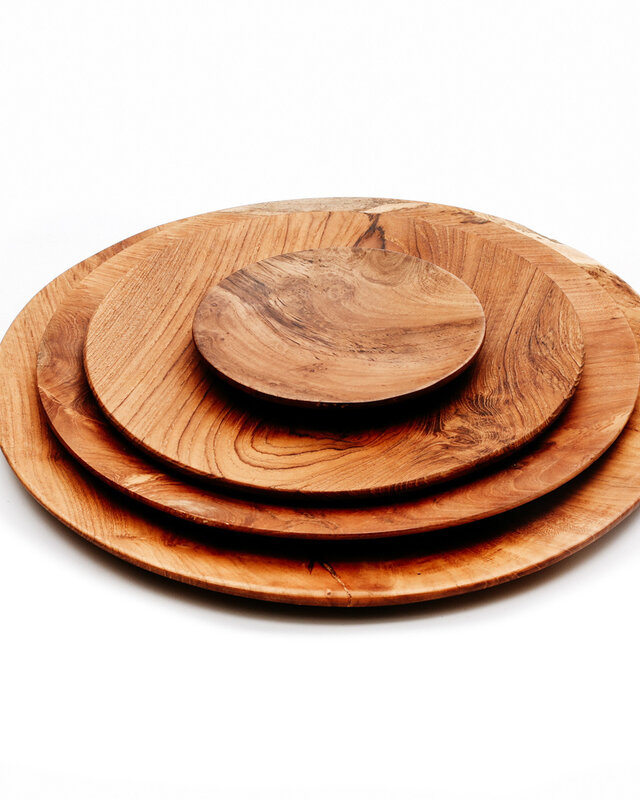 Bazar Bizar The Teak Root Rond Bord - Naturel - Meerdere Maten