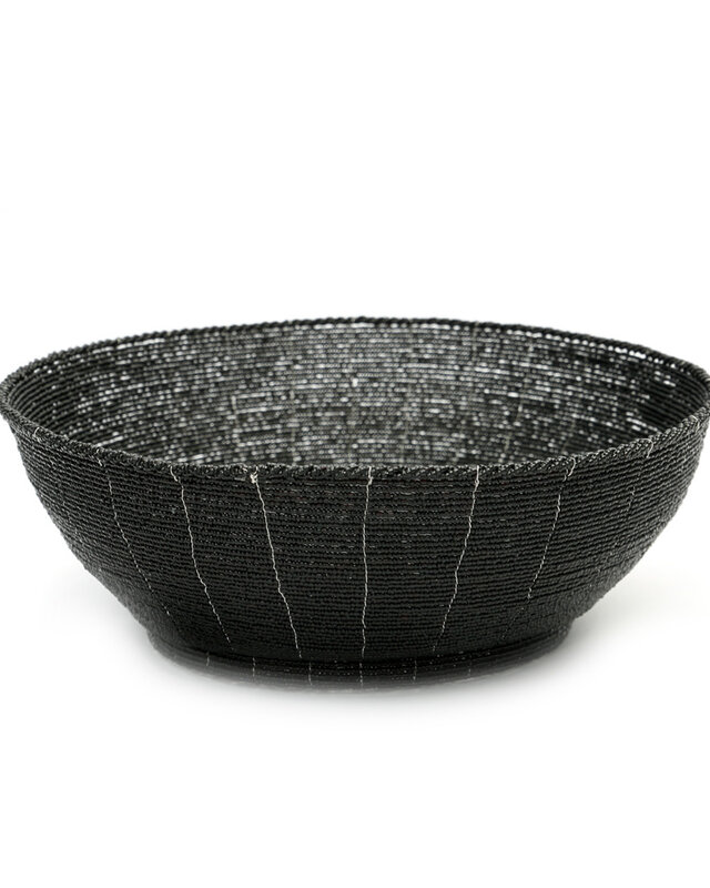 Bazar Bizar The Beaded Fruitmand - Zwart - B30 x H10,5 cm