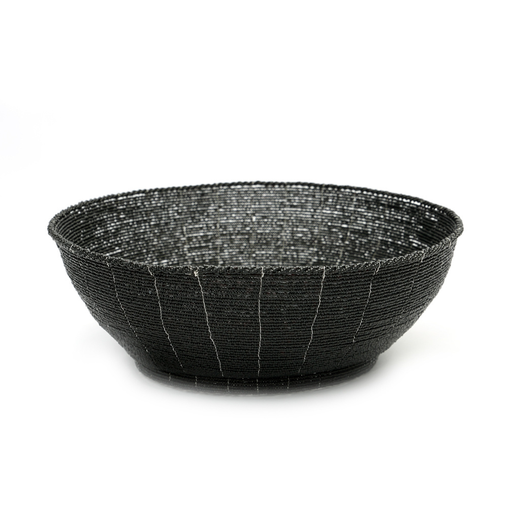 Bazar Bizar The Beaded Fruitmand - Zwart - B30 x H10,5 cm