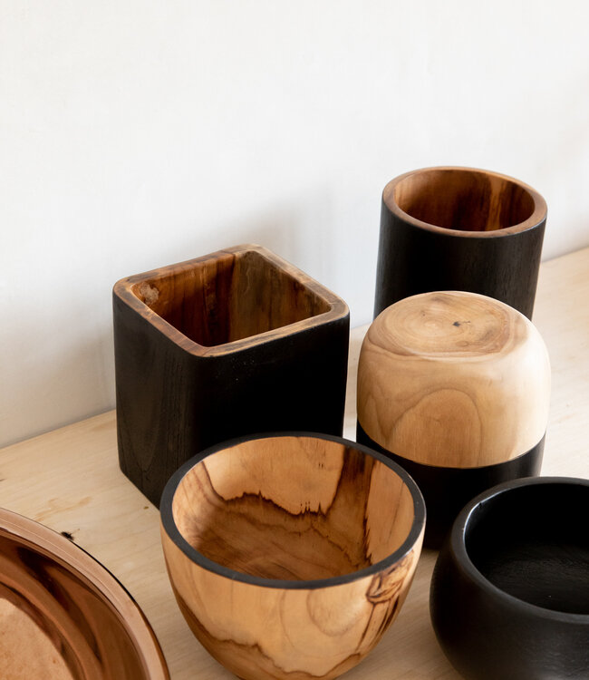 Bazar Bizar The Bondi Zwarte Kom - H9 x B15 cm