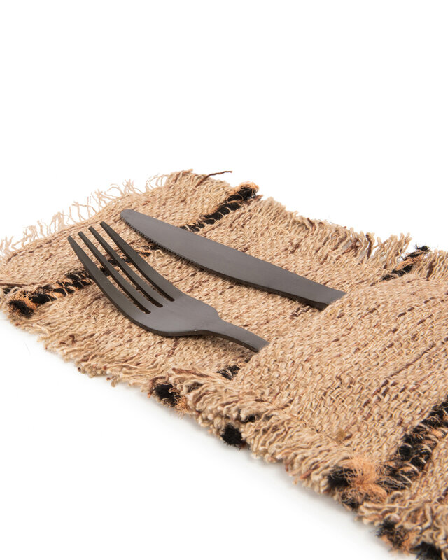 Bazar Bizar The Oh My Gee Bestekhouder - Beige Zwart - Set van 4