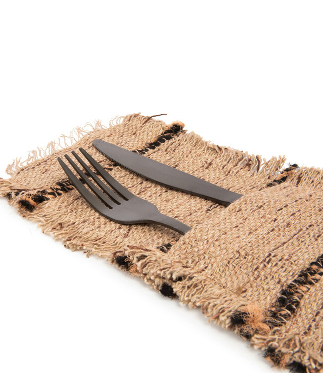 Bazar Bizar The Oh My Gee Bestekhouder - Beige Zwart - Set van 4