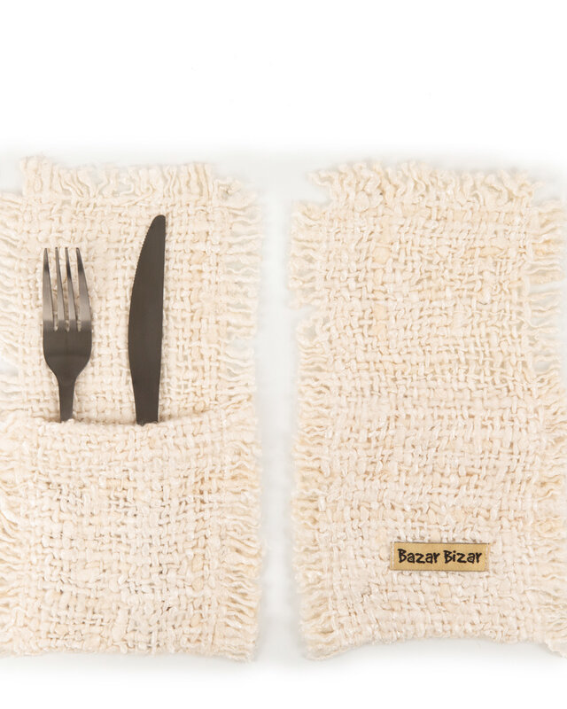 Bazar Bizar The Oh My Gee Bestekhouder - Crème - Set van 4