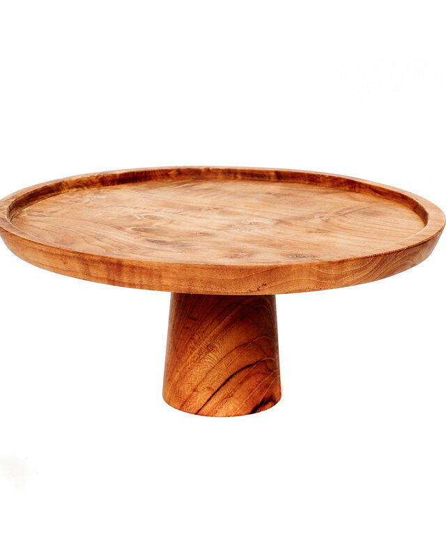 Bazar Bizar The Teak Root Taart Schotel - Naturel - H13,5 cm