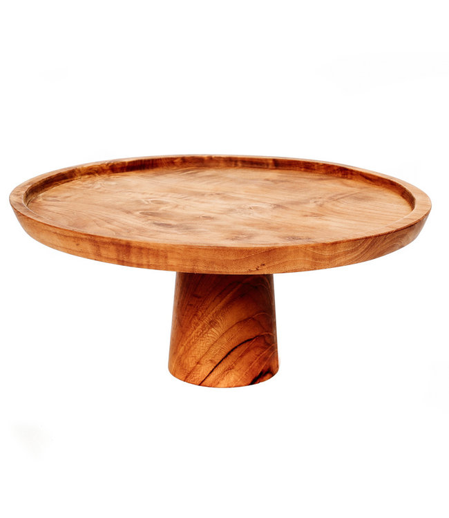 Bazar Bizar The Teak Root Taart Schotel - Naturel - H13,5 cm