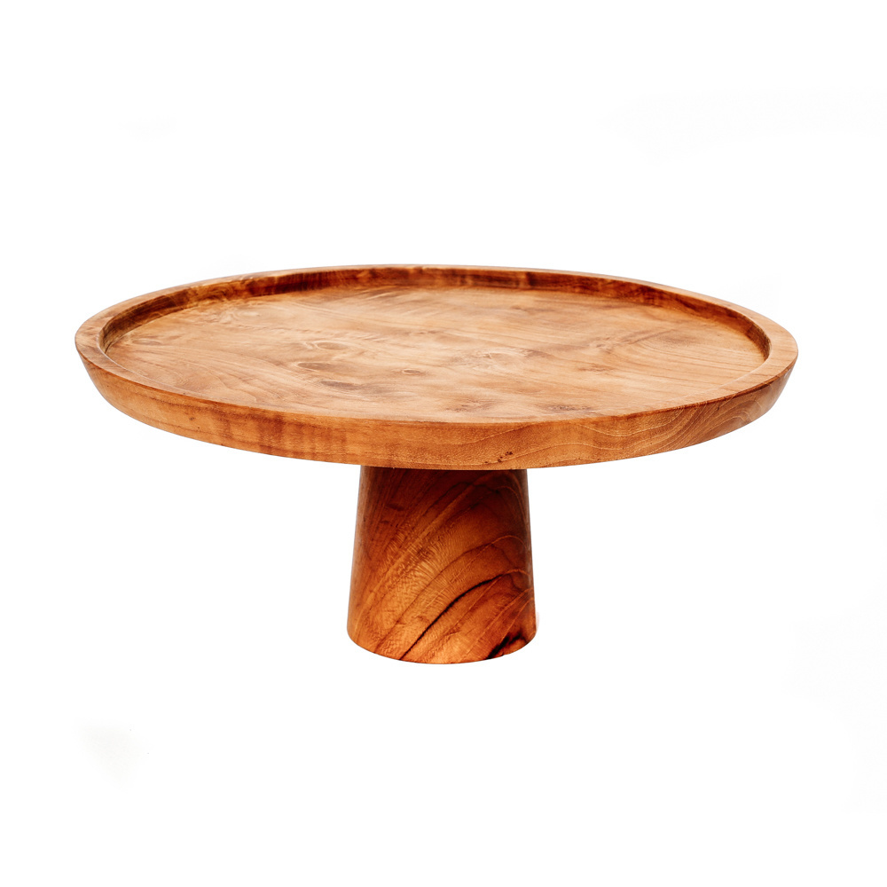 Bazar Bizar The Teak Root Taart Schotel - Naturel - H13,5 cm