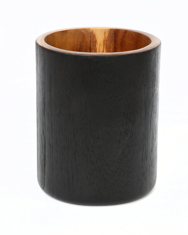 Bazar Bizar The Bondi Vaas - Zwart & Naturel - B12 x H15 cm