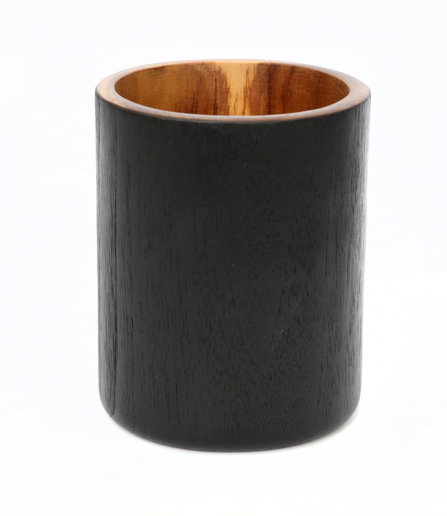 Bazar Bizar The Bondi Vaas - Zwart & Naturel - B12 x H15 cm