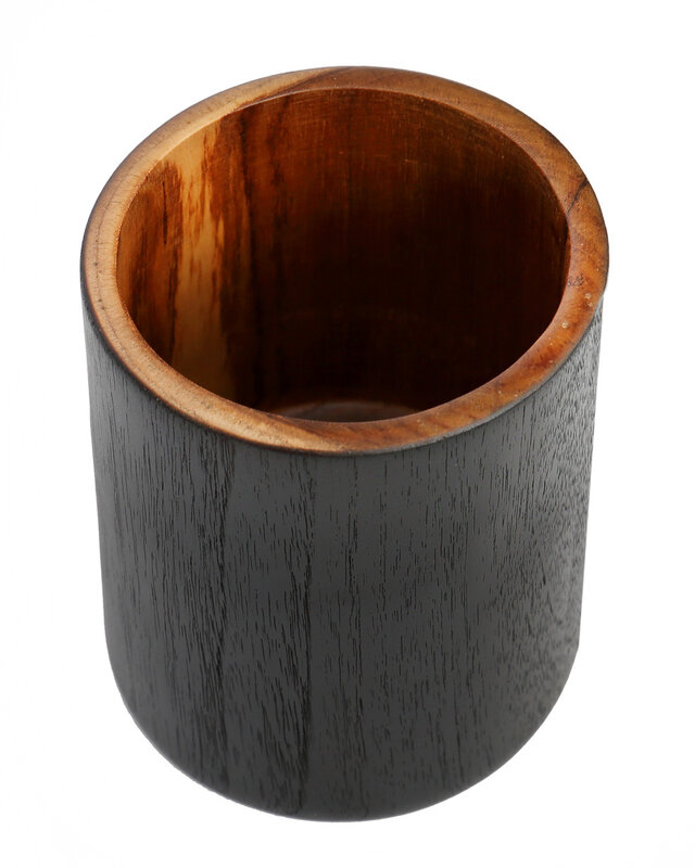 Bazar Bizar The Bondi Vaas - Zwart & Naturel - B12 x H15 cm