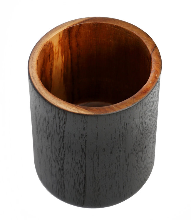 Bazar Bizar The Bondi Vaas - Zwart & Naturel - B12 x H15 cm