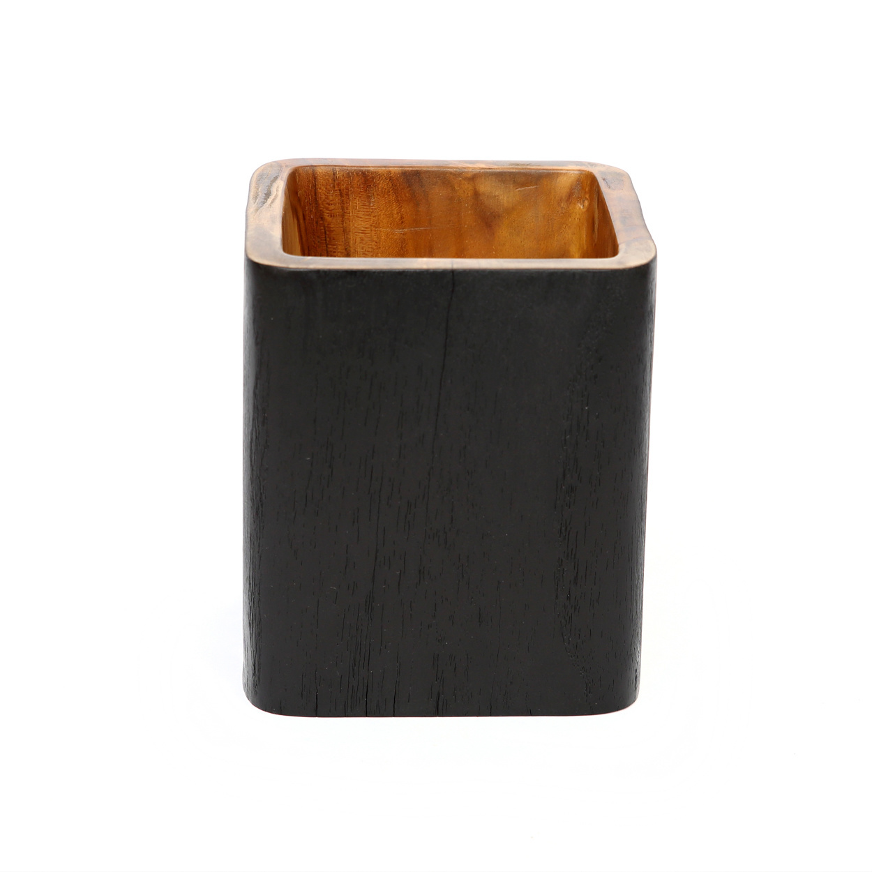 Bazar Bizar The Bondi Vaas - Zwart & Naturel - L12 x B12 x H14 cm
