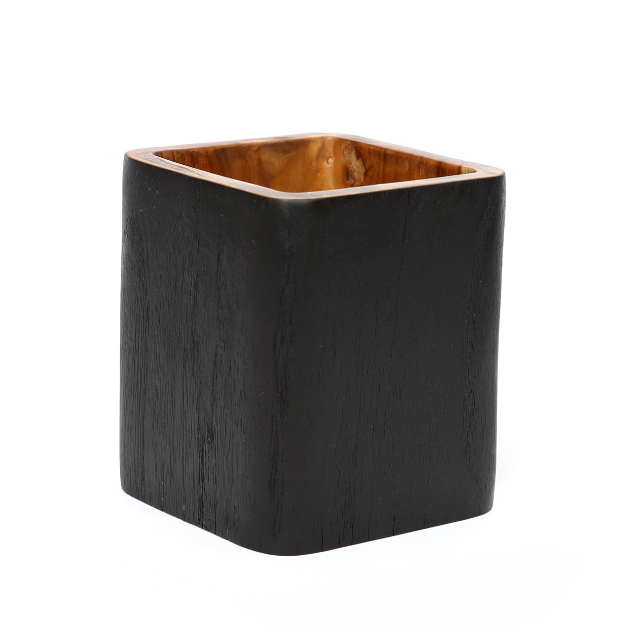 Bazar Bizar The Bondi Vaas - Zwart & Naturel - L12 x B12 x H14 cm