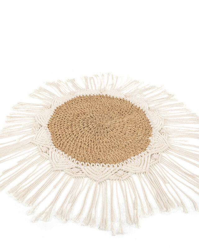 Bazar Bizar The Boho Middenstuk - Naturel & Wit - Dia 40 cm