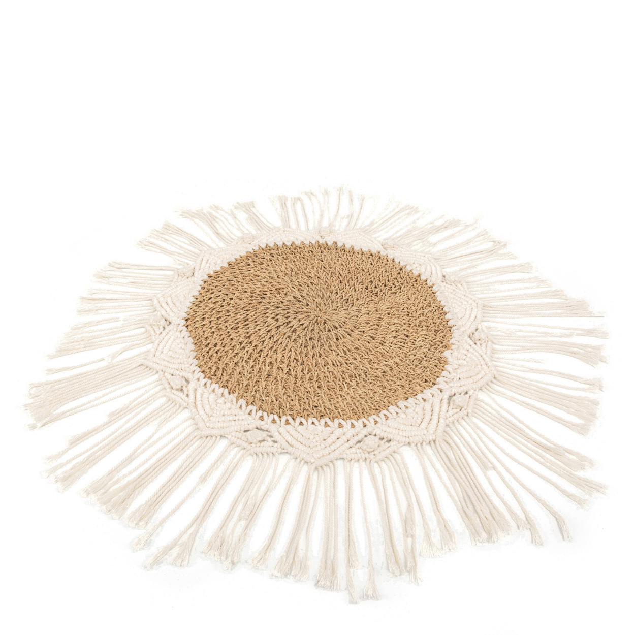 Bazar Bizar The Boho Middenstuk - Naturel & Wit - Dia 40 cm