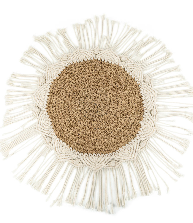 Bazar Bizar The Boho Middenstuk - Naturel & Wit - Dia 40 cm