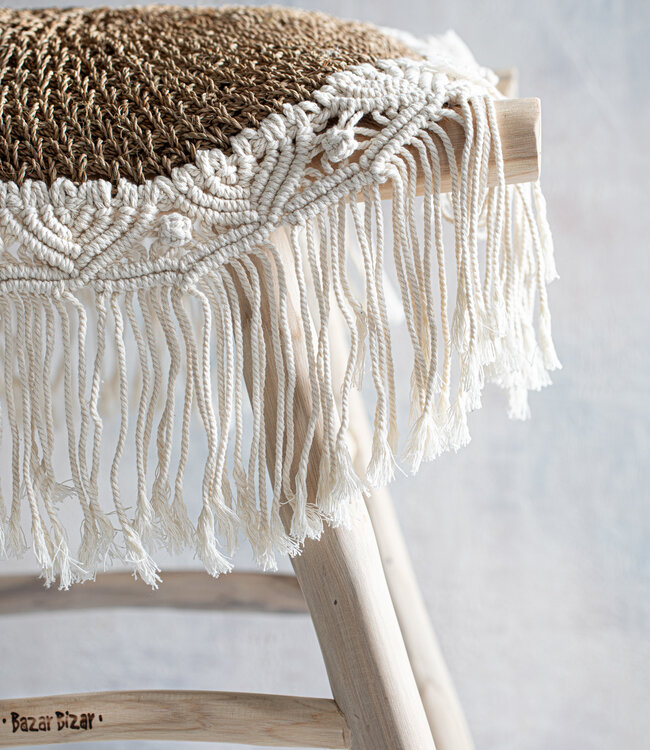 Bazar Bizar The Boho Middenstuk - Naturel & Wit - Dia 40 cm