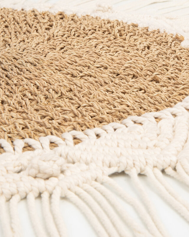 Bazar Bizar The Boho Middenstuk - Naturel & Wit - Dia 40 cm