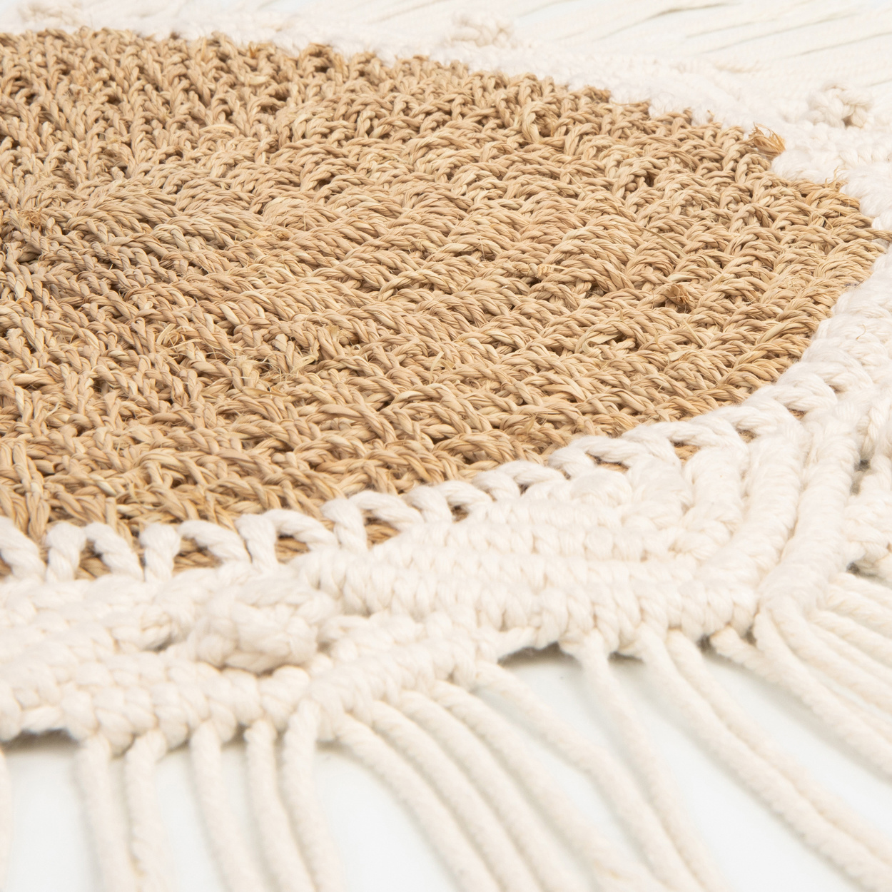 Bazar Bizar The Boho Middenstuk - Naturel & Wit - Dia 40 cm