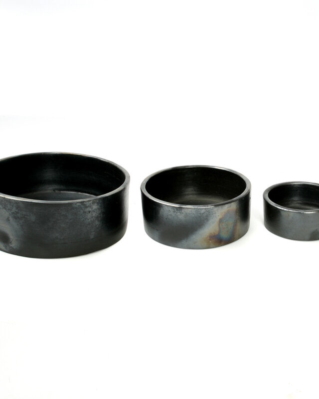 Bazar Bizar The Burned Cilinder Schotel - Zwart - Set van 3
