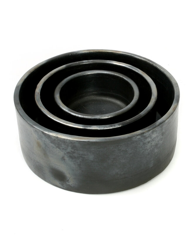 Bazar Bizar The Burned Cilinder Schotel - Zwart - Set van 3