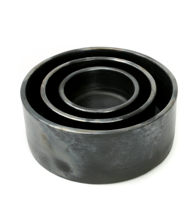 Bazar Bizar The Burned Cilinder Schotel - Zwart - Set van 3