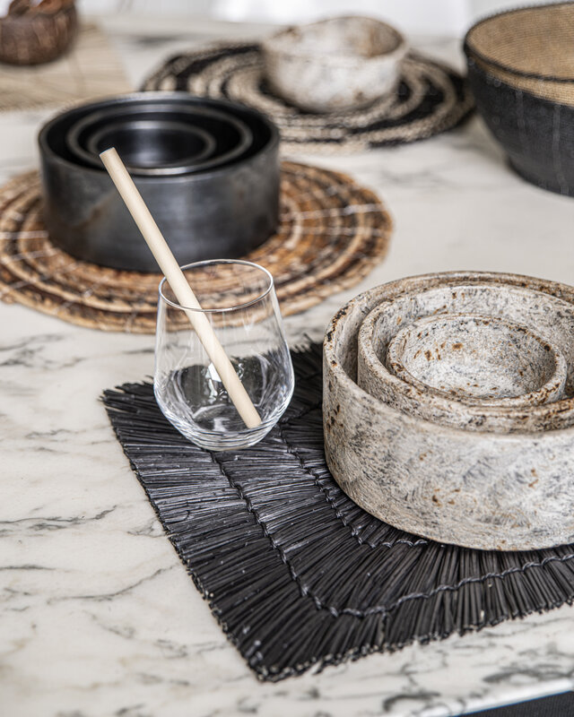 Bazar Bizar The Burned Cilinder Schotel - Zwart - Set van 3