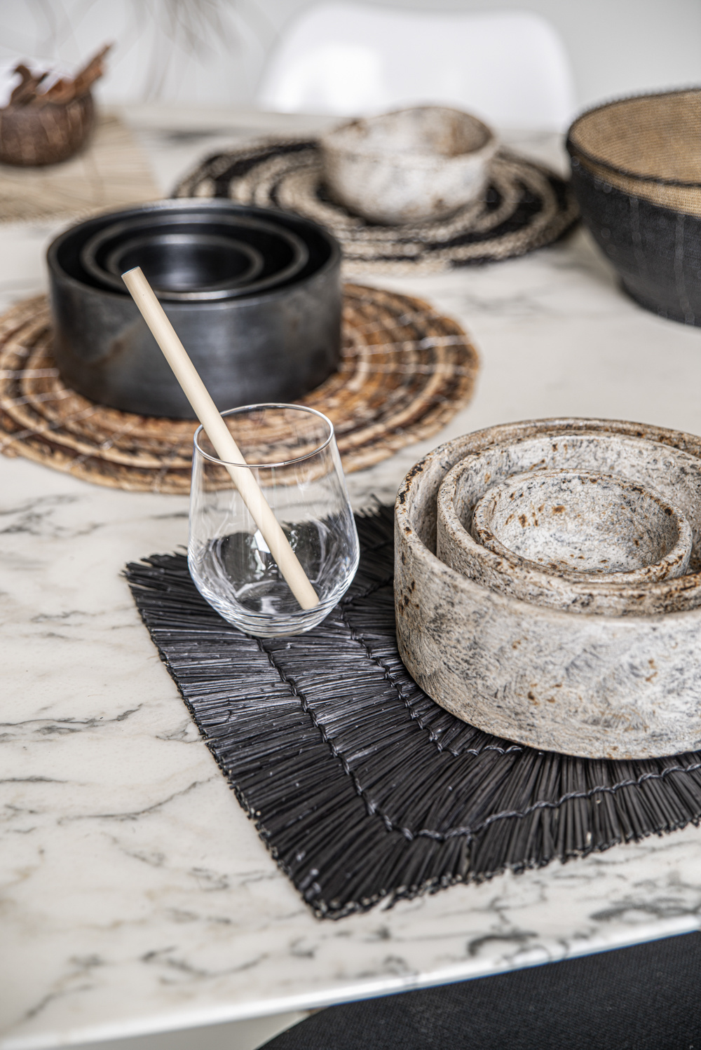 Bazar Bizar The Burned Cilinder Schotel - Zwart - Set van 3