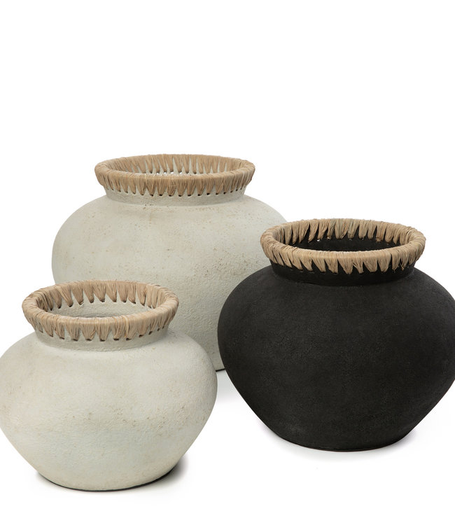 Bazar Bizar The Styly Vaas - Zwart & Naturel - Meerdere Maten