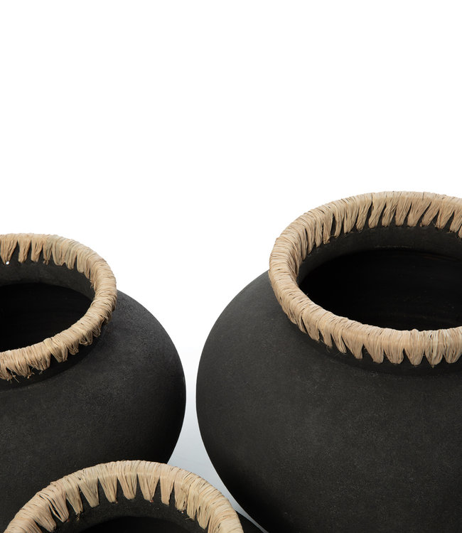 Bazar Bizar The Styly Vaas - Zwart & Naturel - Meerdere Maten