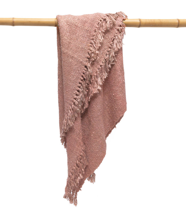 Bazar Bizar The S'il vous Plaid - Zalm Roze - L130 x B170 cm