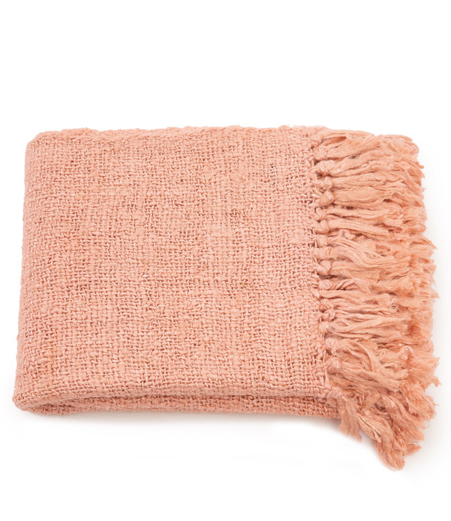 Bazar Bizar The S'il vous Plaid - Zalm Roze - L130 x B170 cm