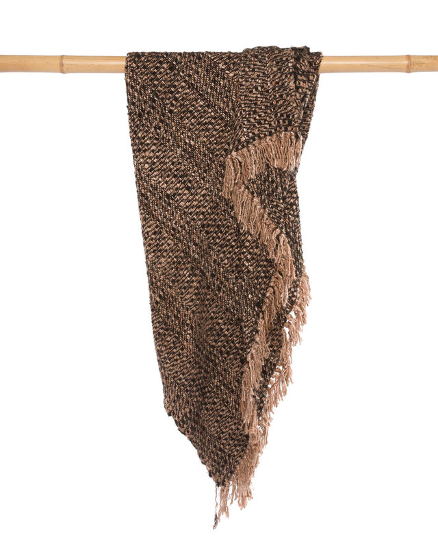 Bazar Bizar The S'il Vous Plaid - Zwart & Koper - L130 x B170 cm