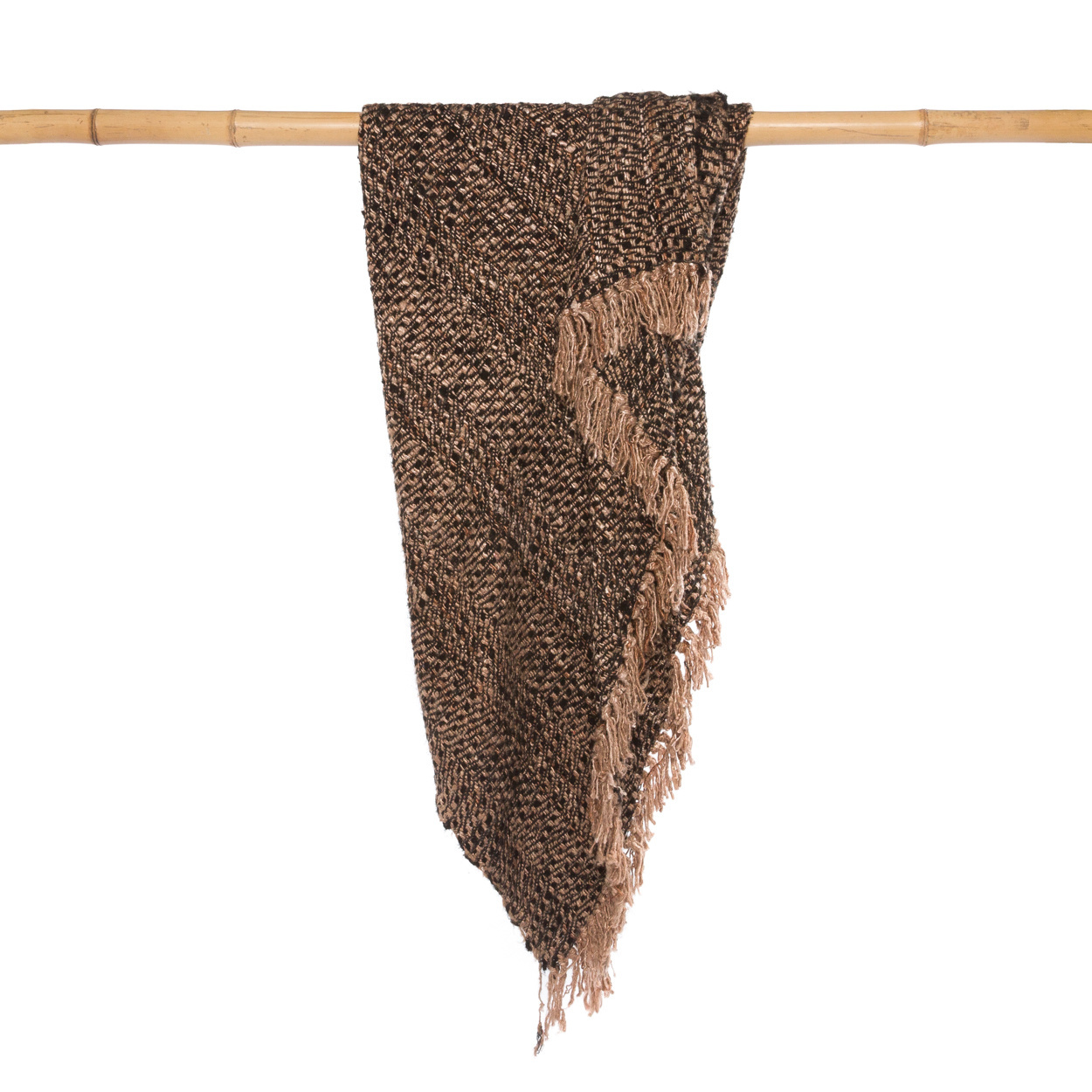 Bazar Bizar The S'il Vous Plaid - Zwart & Koper - L130 x B170 cm