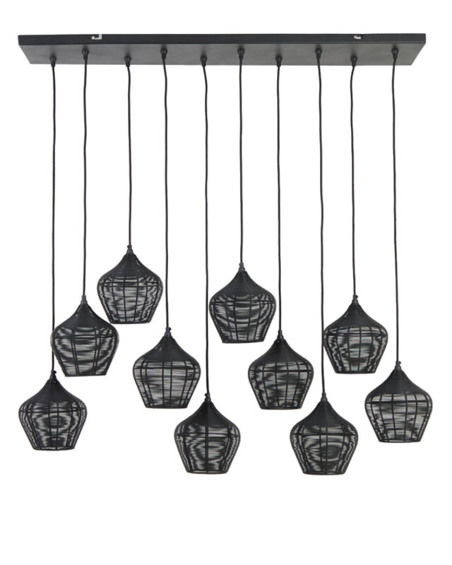 Light&Living Alvaro Hanglamp - Mat Zwart - L120 x B25 x H29,5 cm