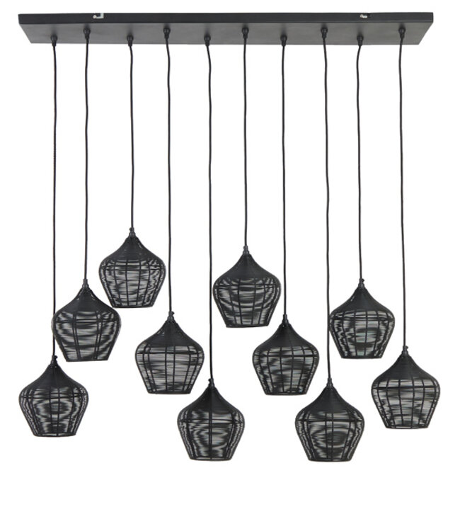 Light&Living Alvaro Hanglamp - Mat Zwart - L120 x B25 x H29,5 cm
