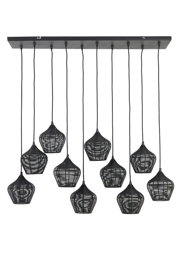 Light&Living Alvaro Hanglamp - Mat Zwart - L120 x B25 x H29,5 cm