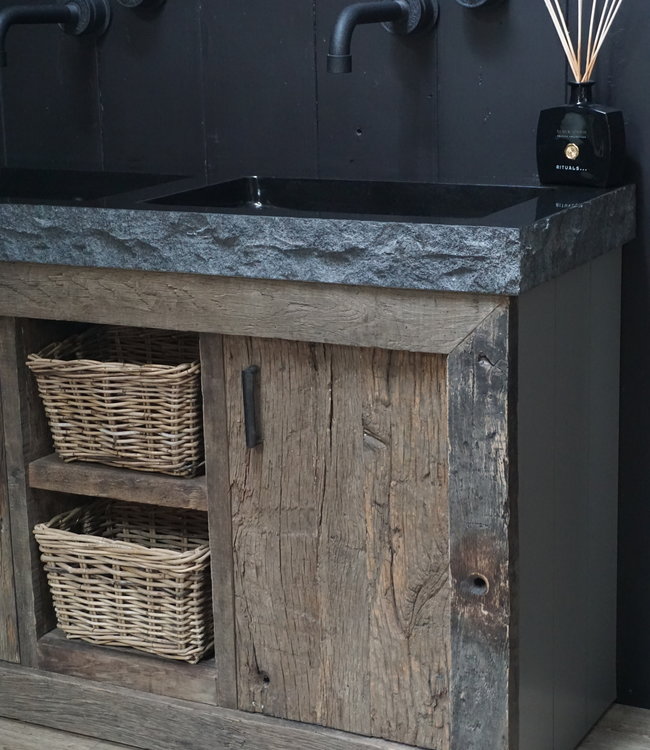 Rene Houtman Robuust Oud Eikenhouten Badkamermeubel - Bruut