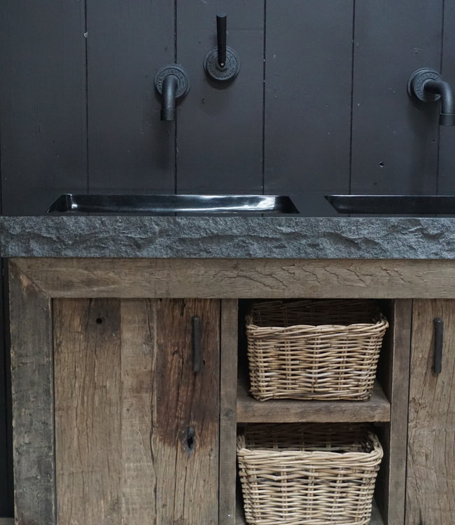 Rene Houtman Robuust Oud Eikenhouten Badkamermeubel - Bruut