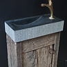 Rene Houtman Oud Eikenhouten Geborsteld Toiletmeubel 1 deur + Gefrijnde Fontein Rene Houtman Oud Eikenhouten Geborsteld Toiletmeubel 1 deur + Gefrijnde Fontein