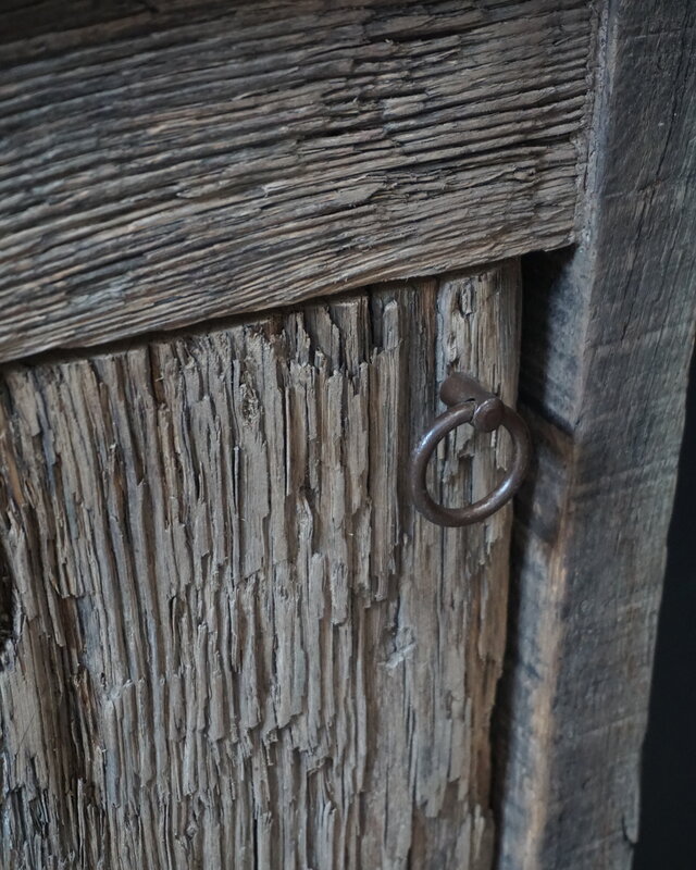 Rene Houtman Oud Eikenhouten Geborsteld Toiletmeubel 1 deur + Gefrijnde Fontein