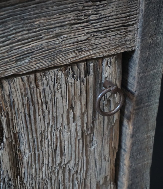 Rene Houtman Oud Eikenhouten Geborsteld Toiletmeubel 1 deur + Gefrijnde Fontein